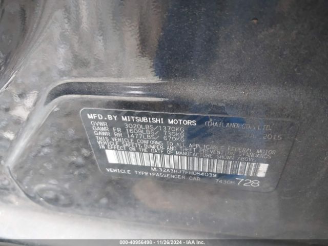 ML32A3HJ7FH054039 Mitsubishi Mirage De/rf