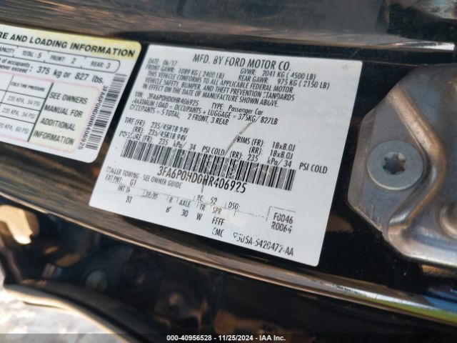 3FA6P0HD0HR406925 Ford FUSION SE