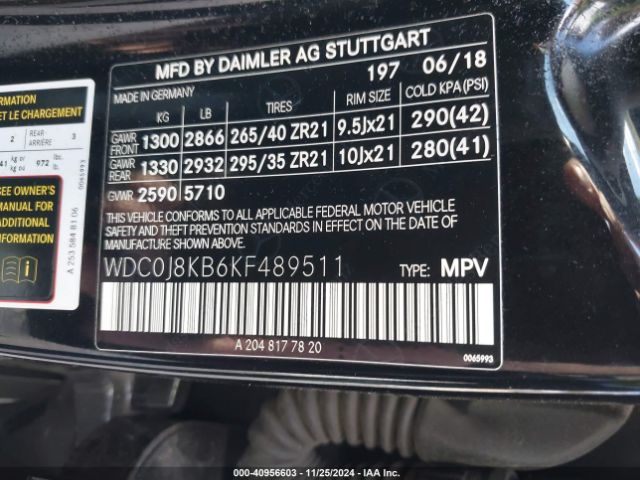 2019 MERCEDES-BENZ GLC WDC0J8KB6KF489511 Photo 8