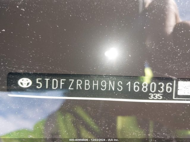 5TDFZRBH9NS168036 Toyota Highlander Platinum