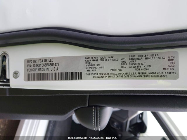 1C4RJYB66R8509478 Jeep Grand Cherokee 4xe Anniversary Edition