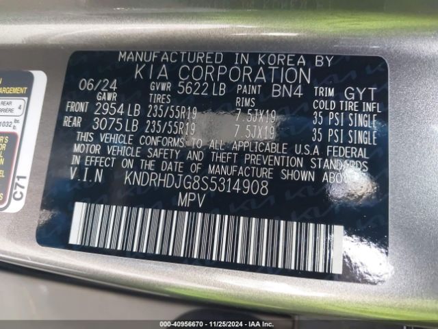 KNDRHDJG8S5314908 KIA Sorento Hybrid Ex
