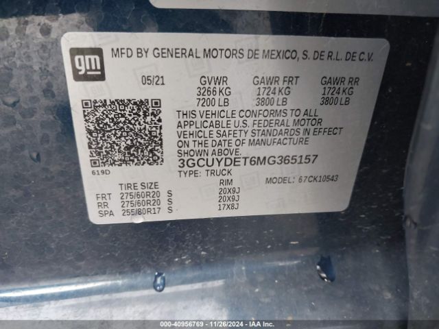 3GCUYDET6MG365157 Chevrolet Silverado 1500 4wd  Short Bed Lt