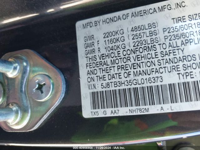 2016 ACURA RDX 5J8TB3H35GL016373 Photo 8