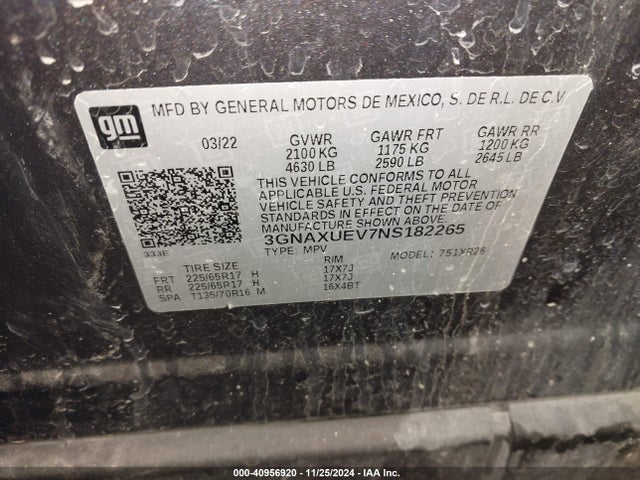 Chevrolet Equinox Awd Lt 2022 3GNAXUEV7NS182265 Image 9