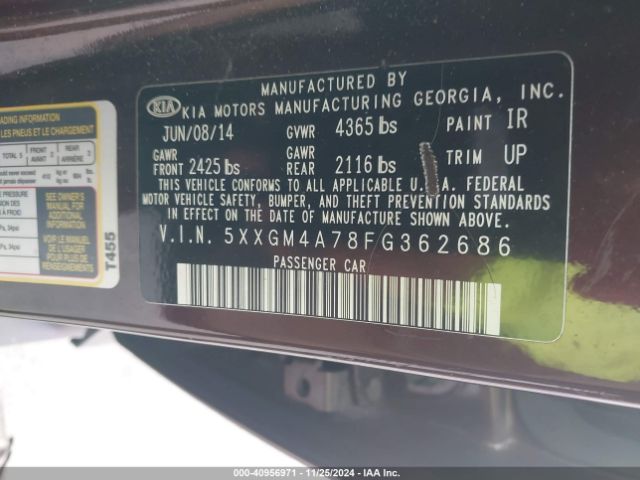 5XXGM4A78FG362686 KIA Optima Lx