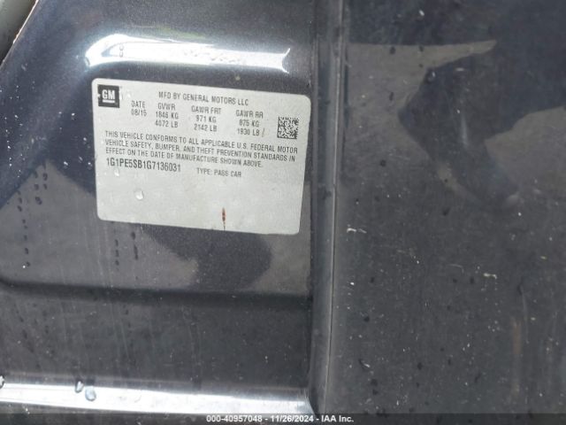 1G1PE5SB1G7136031 Chevrolet Cruze Limited 1lt Auto