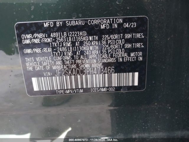 JF2SKACC3PH473466 Subaru Forester