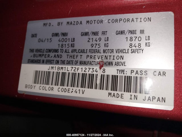 Mazda Mazda3 I Touring 2015 JM1BM1L72F1273438 Image 9