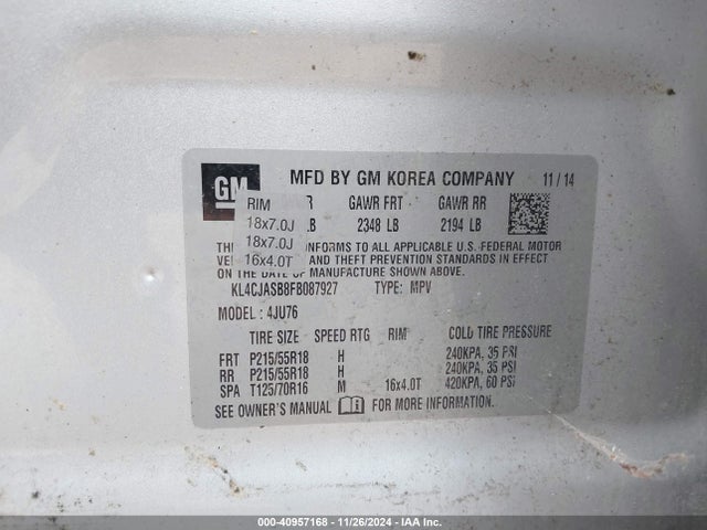 KL4CJASB8FB087927 Buick Encore