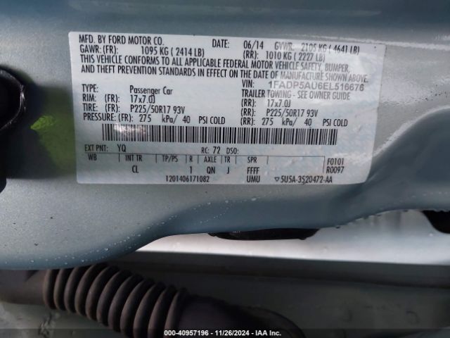 1FADP5AU6EL516676 Ford C-max Hybrid Se