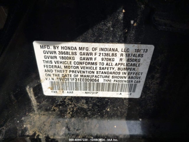 19VDE1F31EE009064 Acura Ilx 2.0l