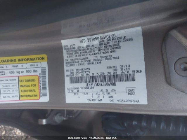 1LN6L9SK4K5606908 Lincoln Continental Select