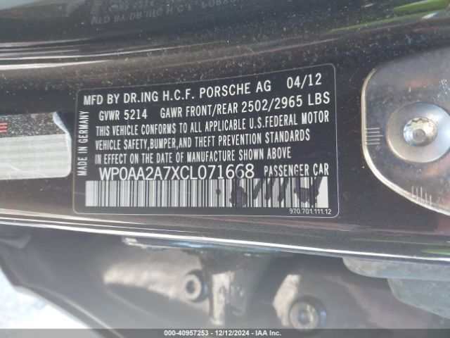2012 PORSCHE PANAMERA WP0AA2A7XCL071668 Photo 8