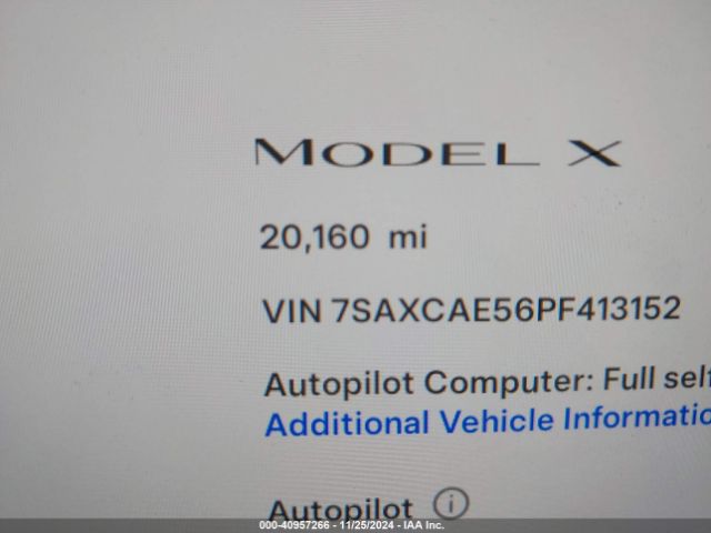 7SAXCAE56PF413152 Tesla Model X Dual Motor All-wheel Drive/standard Range