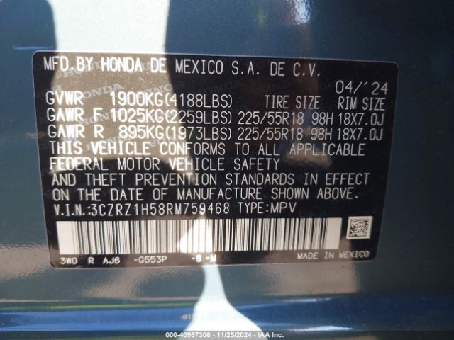 3CZRZ1H58RM759468 Honda HR-V