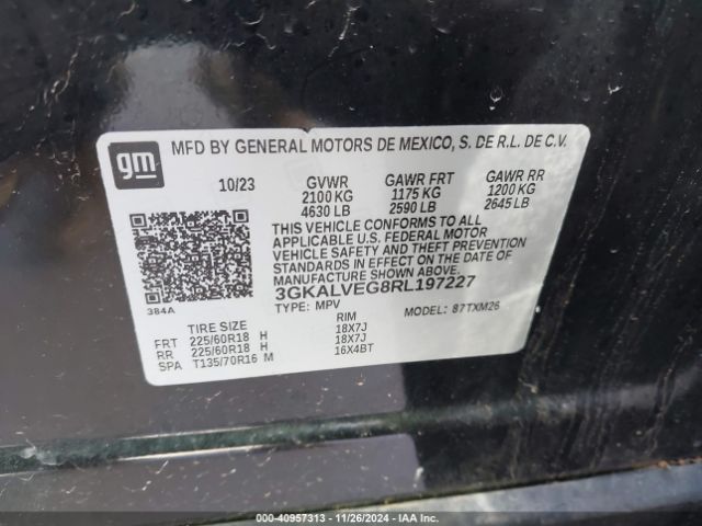 3GKALVEG8RL197227 GMC Terrain Awd Slt