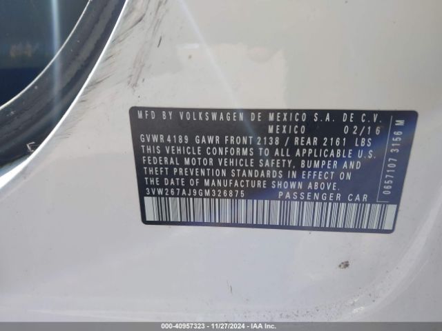 3VW267AJ9GM326875 Volkswagen Jetta 1.4t S