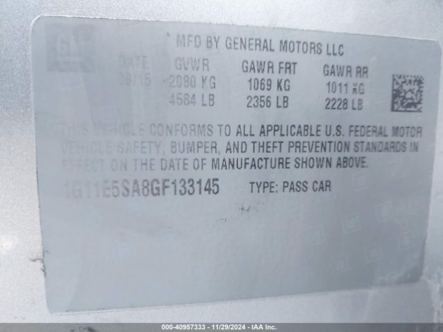1G11E5SA8GF133145 Chevrolet Malibu Limited Ltz