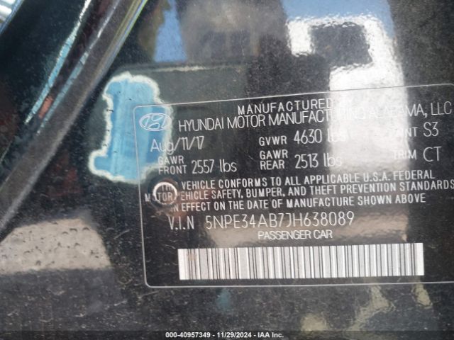 5NPE34AB7JH638089 Hyundai Sonata Sport 2.0t