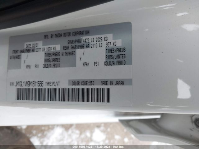 JM1GL1VM9M1611586 Mazda Mazda6 Touring