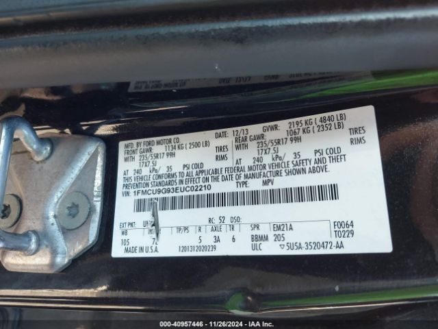 1FMCU9G93EUC02210 Ford ESCAPE SE