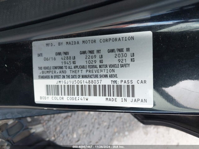 JM1GJ1U50G1488037 Mazda Mazda6 I Sport