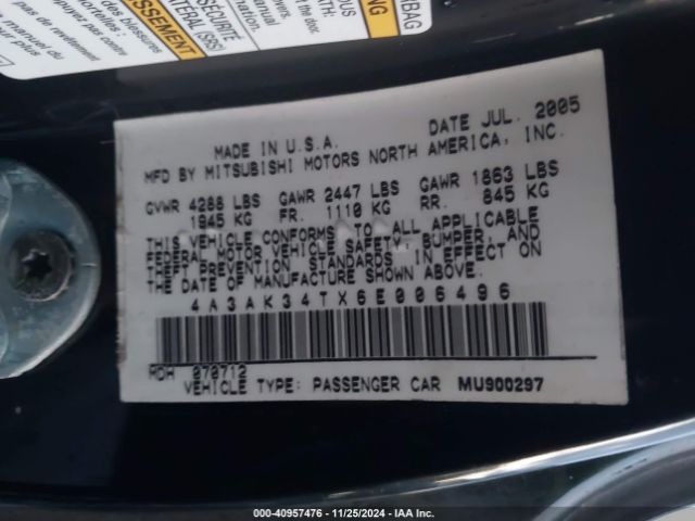 2006 MITSUBISHI ECLIPSE 4A3AK34TX6E006496 Photo 8