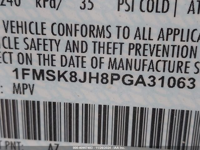 1FMSK8JH8PGA31063 Ford Explorer Timberline