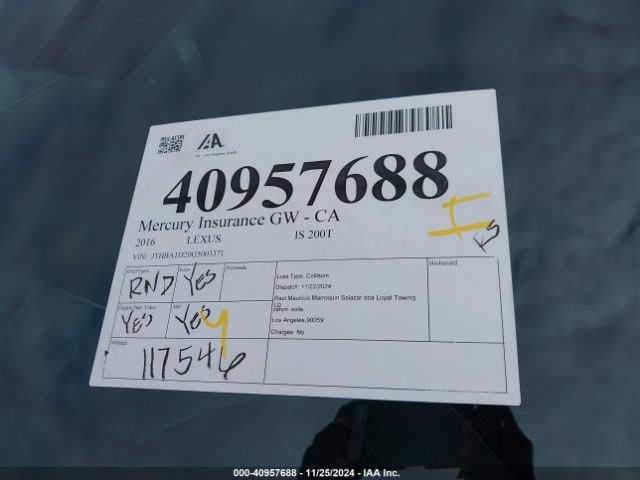 JTHBA1D20G5003371 Lexus IS 200T