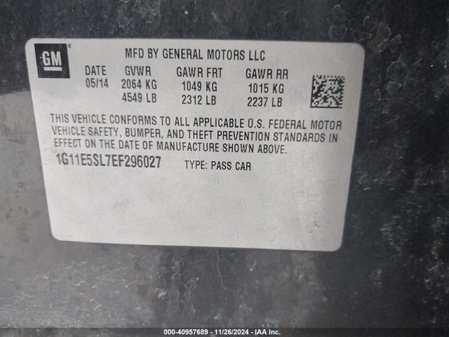 Chevrolet MALIBU 2LT 2014 1G11E5SL7EF296027 Image 9
