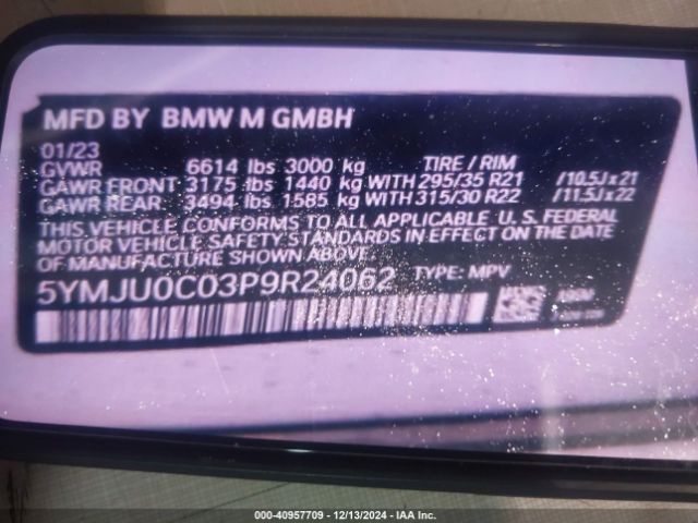 5YMJU0C03P9R24062 BMW X5 M