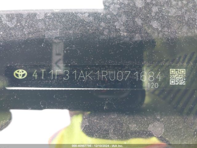 4T1F31AK1RU071684 Toyota Camry Hybrid Xle