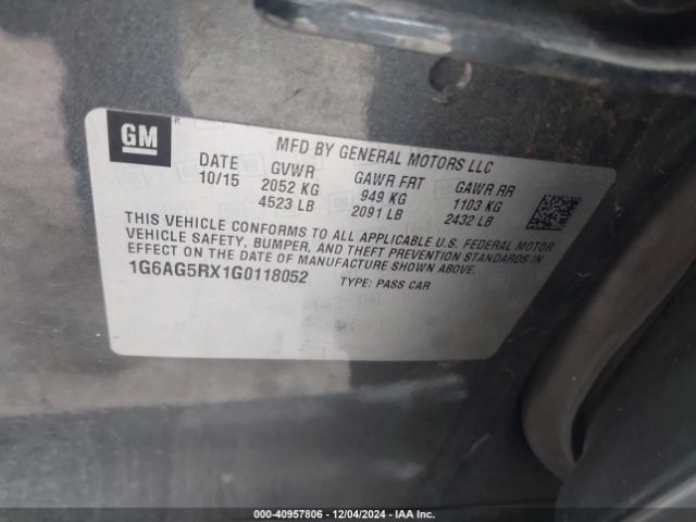 1G6AG5RX1G0118052 Cadillac Ats Standard