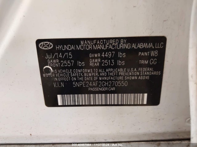 Hyundai SONATA SE 2016 5NPE24AF2GH270550 Image 9