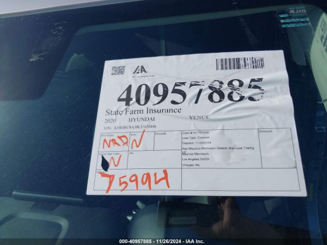 KMHRC8A38LU020446 Hyundai Venue Sel