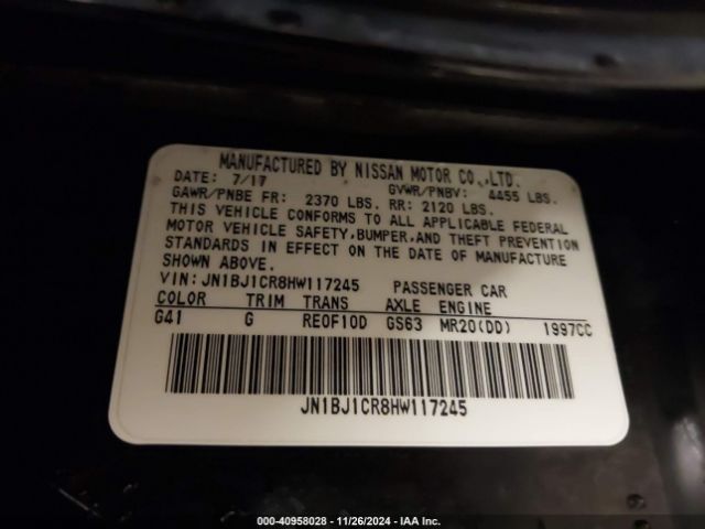 JN1BJ1CR8HW117245 Nissan Rogue Sport S