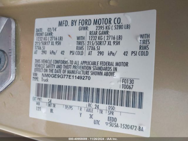 NM0GE9G77E1149270 Ford Transit Connect Titanium