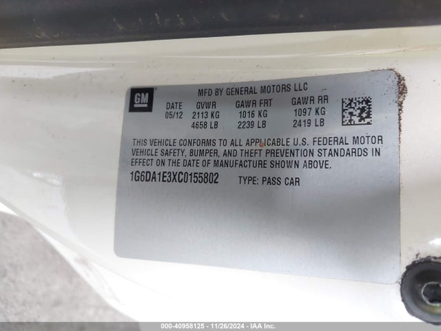 2012 CADILLAC CTS 1G6DA1E3XC0155802 Photo 8