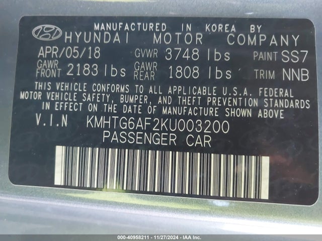 Hyundai Veloster 2.0 2019 KMHTG6AF2KU003200 Image 9