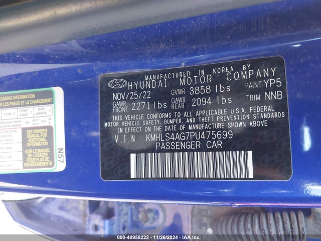 Hyundai ELANTRA SEL 2023 KMHLS4AG7PU475699 Image 9