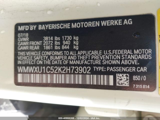 WMWXU1C52K2H73902 Mini Hardtop Cooper