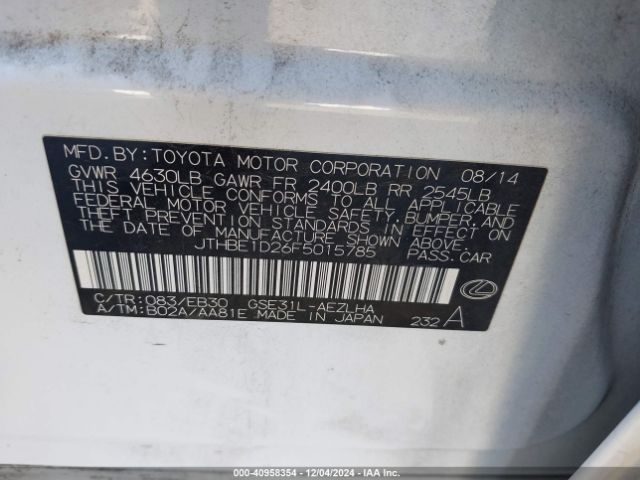 JTHBE1D26F5015785 Lexus IS 350