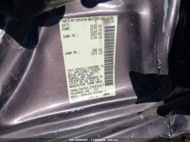 1N4AL3AP3EC299567 Nissan Altima 2.5 S