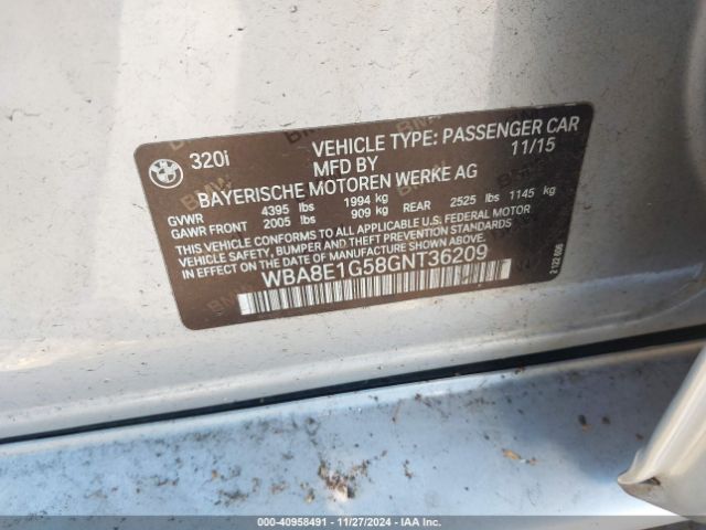 WBA8E1G58GNT36209 BMW 320i