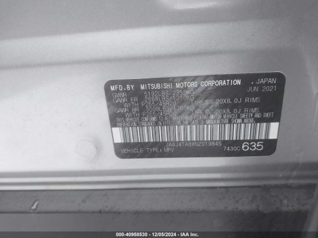 2022 MITSUBISHI OUTLANDER JA4J4TA8XNZ019845 Photo 8