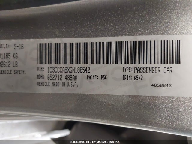 Chrysler 200 Limited 2016 1C3CCCABXGN186542 Image 9
