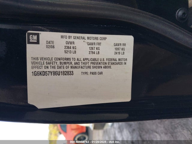 2006 CADILLAC DTS 1G6KD57Y86U182833 Photo 8