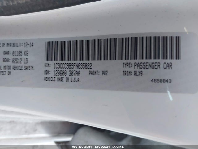 1C3CCCBB9FN635822 Chrysler 200 S