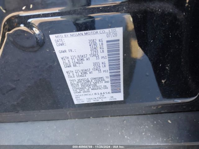 5N1AT2MTXLC814456 Nissan Rogue S Fwd